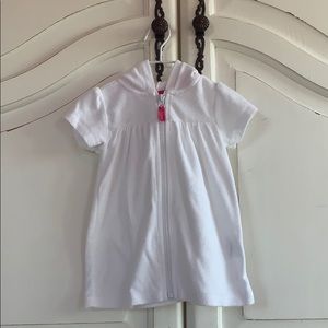 White hooded swim coverup size 6-12m